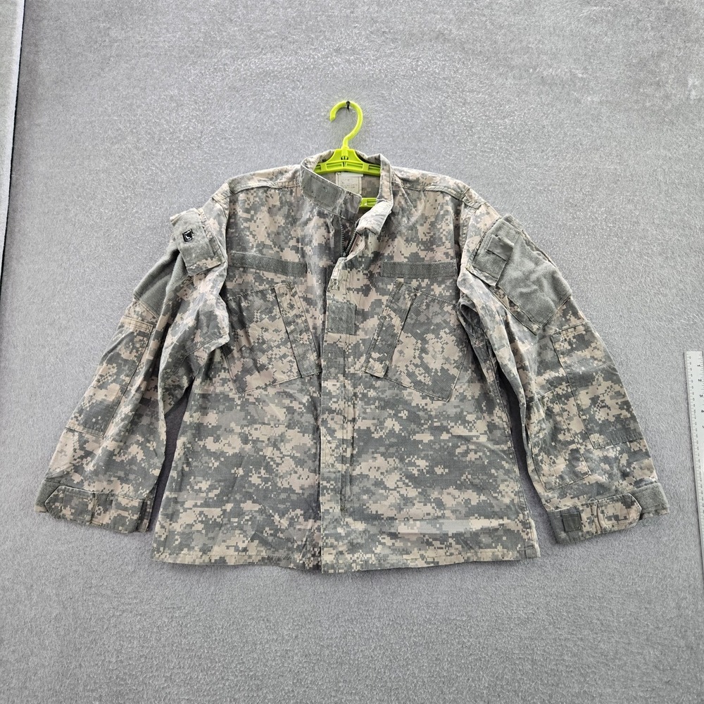 Military Men Jacket L Gray Nylon Rayon Camouflage FR Flame Resistant Ripstop